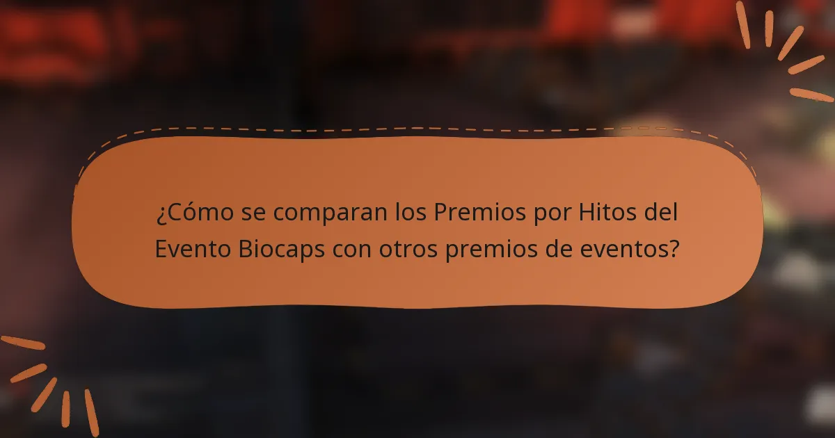 ¿Cómo se comparan los Premios por Hitos del Evento Biocaps con otros premios de eventos?